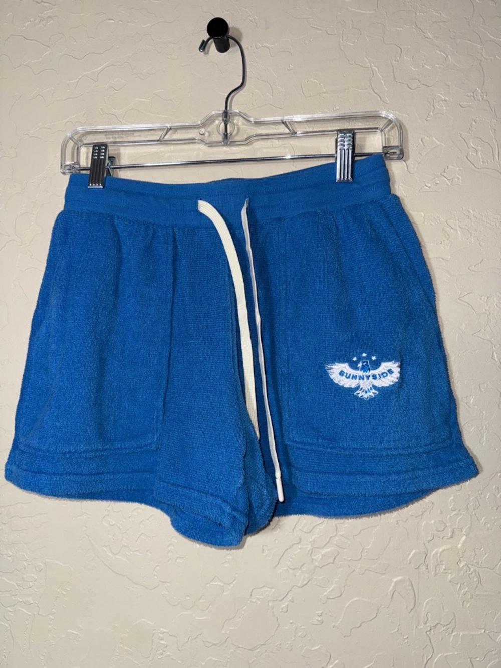 Outerknown blue sunnyside drawstring waist terry cloth shorts size xs